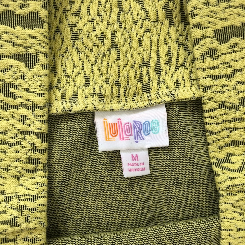 Lularoe Cassie Lace Overlay Yellow Pencil Skirt M - Picture 3 of 4